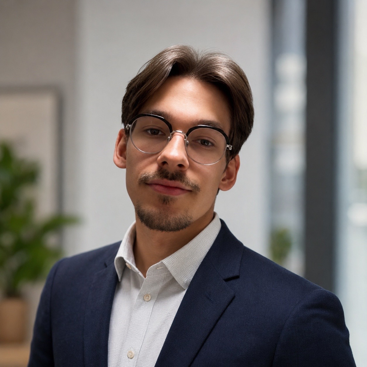 Nils Runknagel, Controller und Business Consultant, im dunkelblauen Anzug
